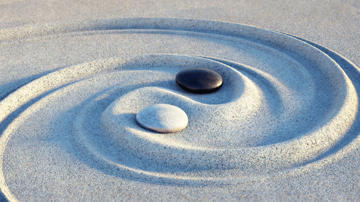 image of stones in sand