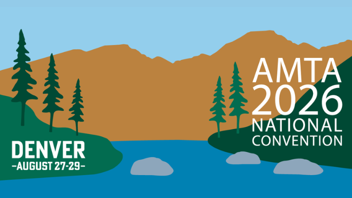 a graphic of the 2026 AMTA National Convention banner in Denver, CO.