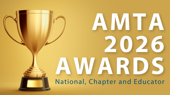 a graphic of a trophy with the words "AMTA 2026 Awards: National, Chapter, and Educator" on it.