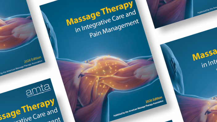 an image of the cover of the 2026 Massage Therapy in Integrative Care and Pain Management publication.
