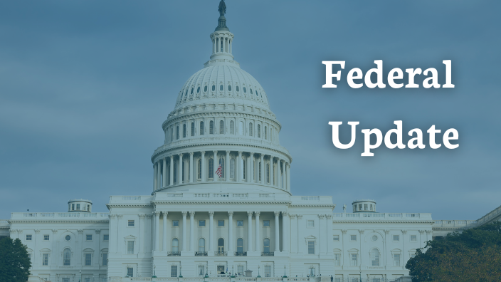 Image of the U.S. Capitol with the words "Federal Update" in white font to the left.