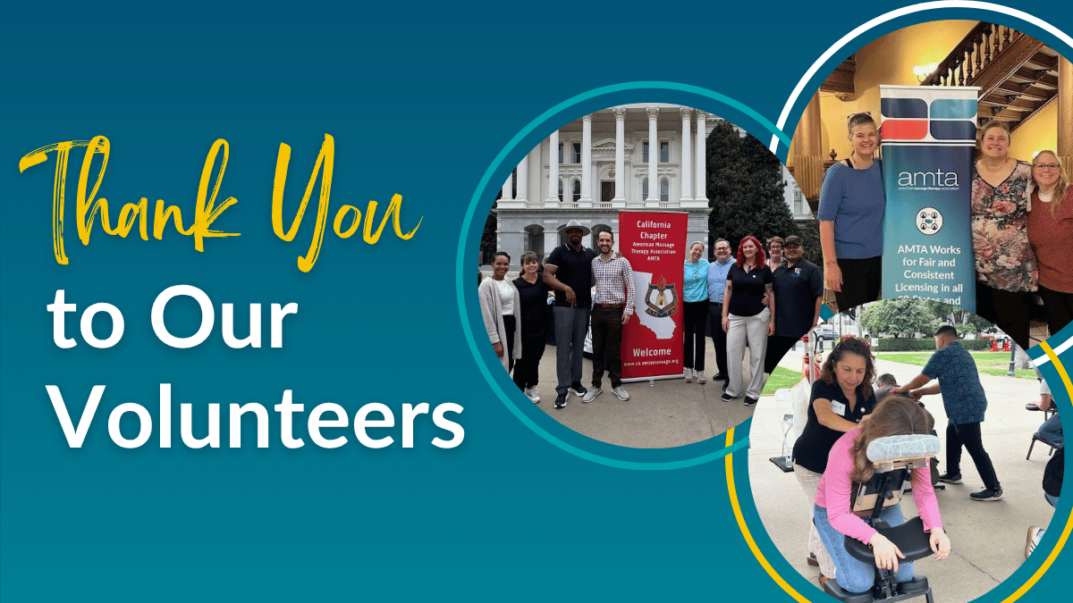 a graphic saying "Thank you to our volunteers" with photos of volunteers around it.