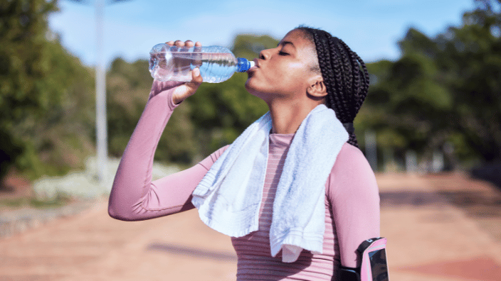 woman drinking water