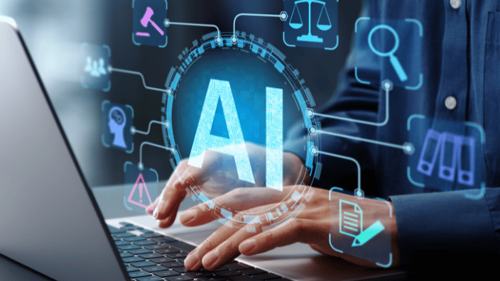 Person using AI on computer