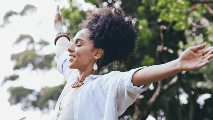 woman practicing self-care
