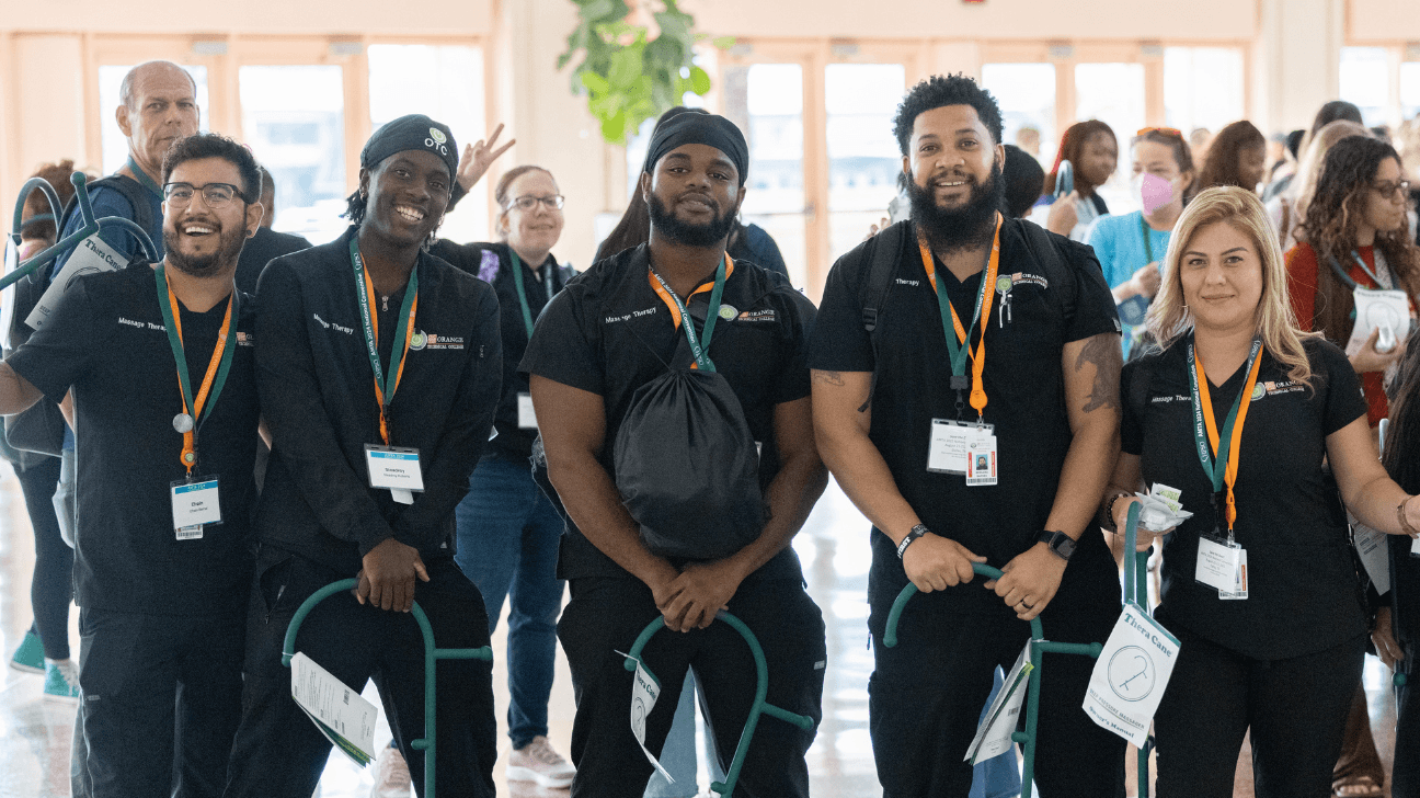 Group of AMTA Student Members smiling at the camera