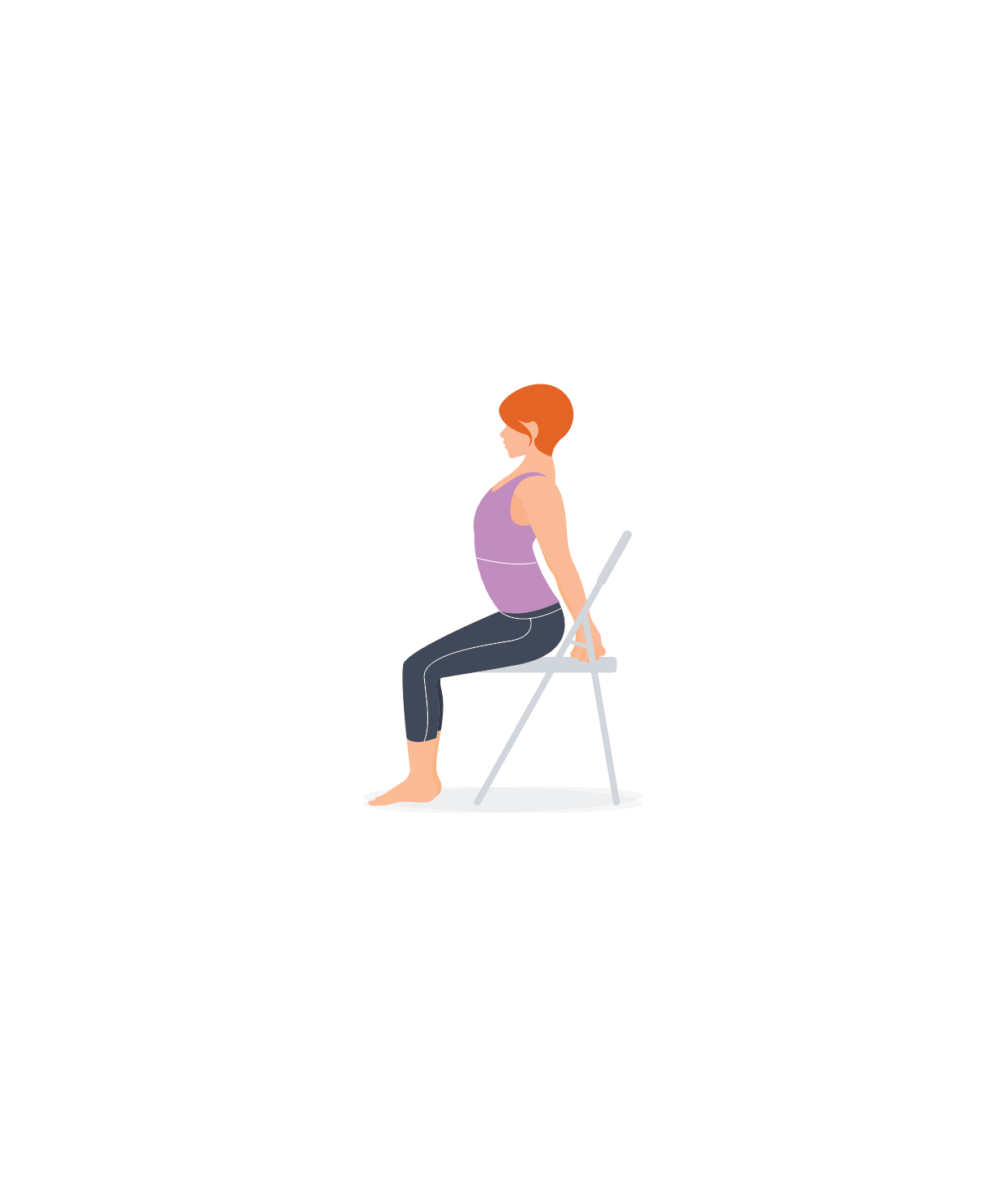 woman sitting upright in chair