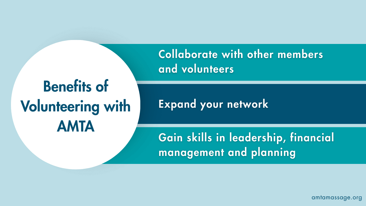 benefits of volunteering for AMTA infographic