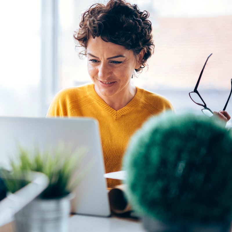 woman working at computer